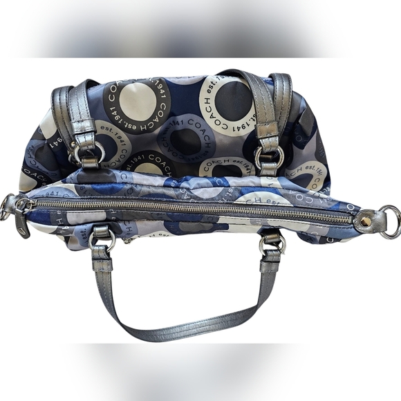 Coach Rare Alexanda Satchel Handbag, Circular Logo Print, Like New! - Picture 5 of 9